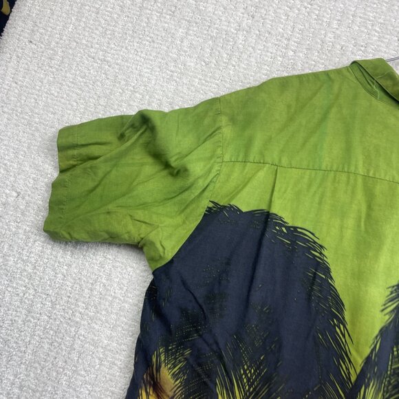 Vintage Ocean Current Hawaiian Shirt Sun set Beach Scene Surf Palm tree Sz M - Picture 12 of 16